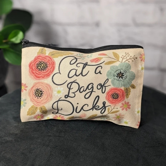 "Eat a bag of d1cks" zipper close bag pouch - Picture 1 of 4